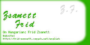 zsanett frid business card